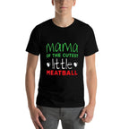 Womens Italian Mama of Little Meatball Cute Son Daughter Italy  High-quality Stitching T-Shirt