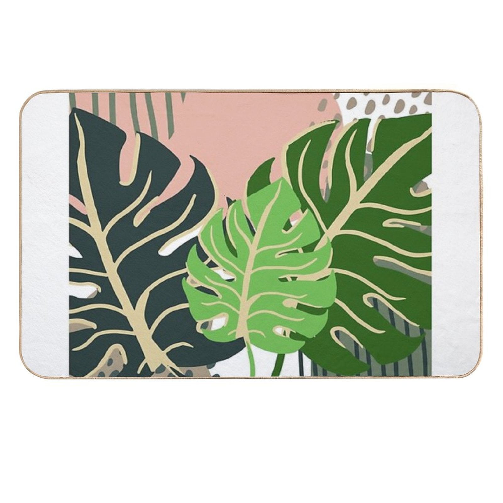Monstera Art Abstract Durable Bath Mat