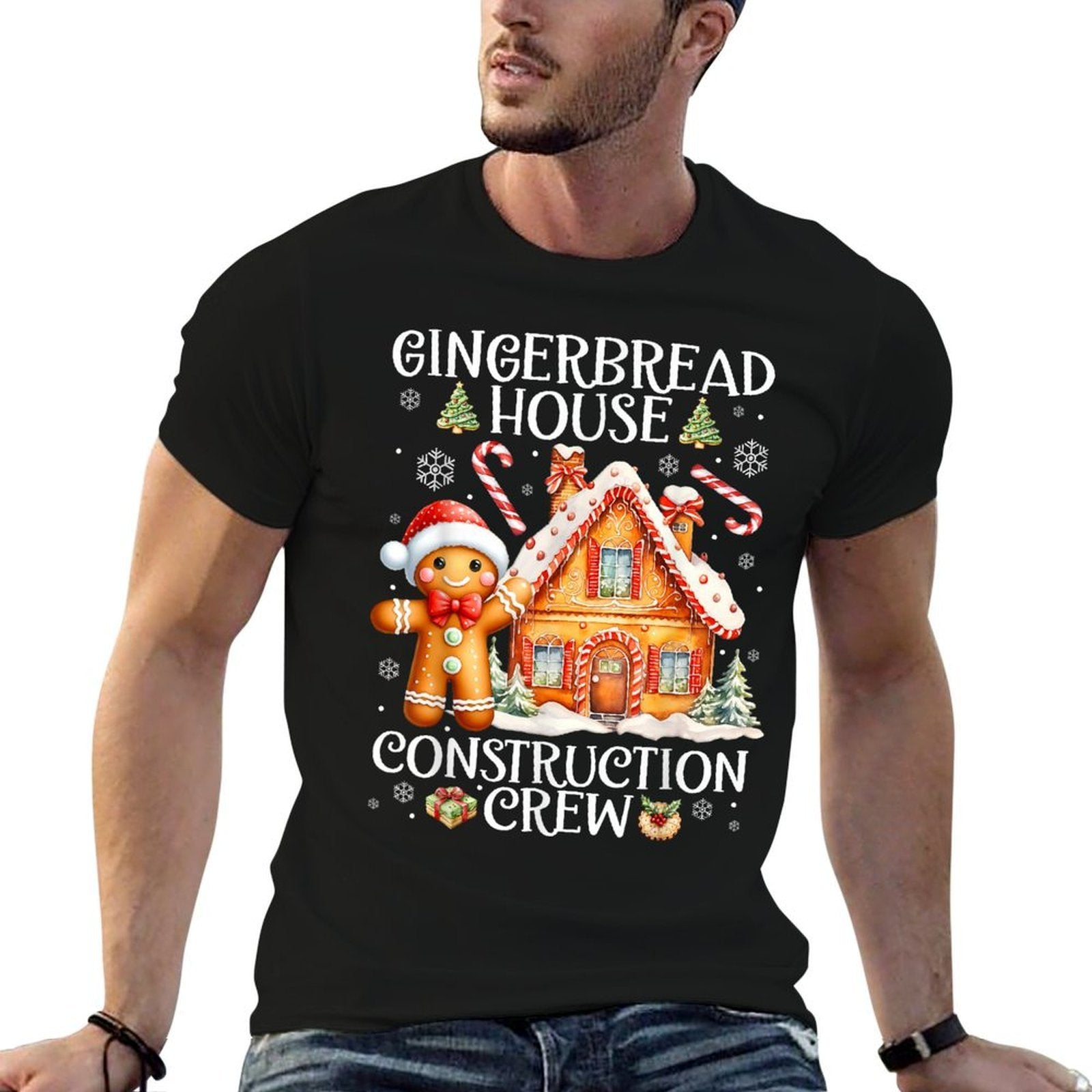 Baking Gingerbread House Construction Crew Christmas Pajamas  Odor-resistant T-Shirt
