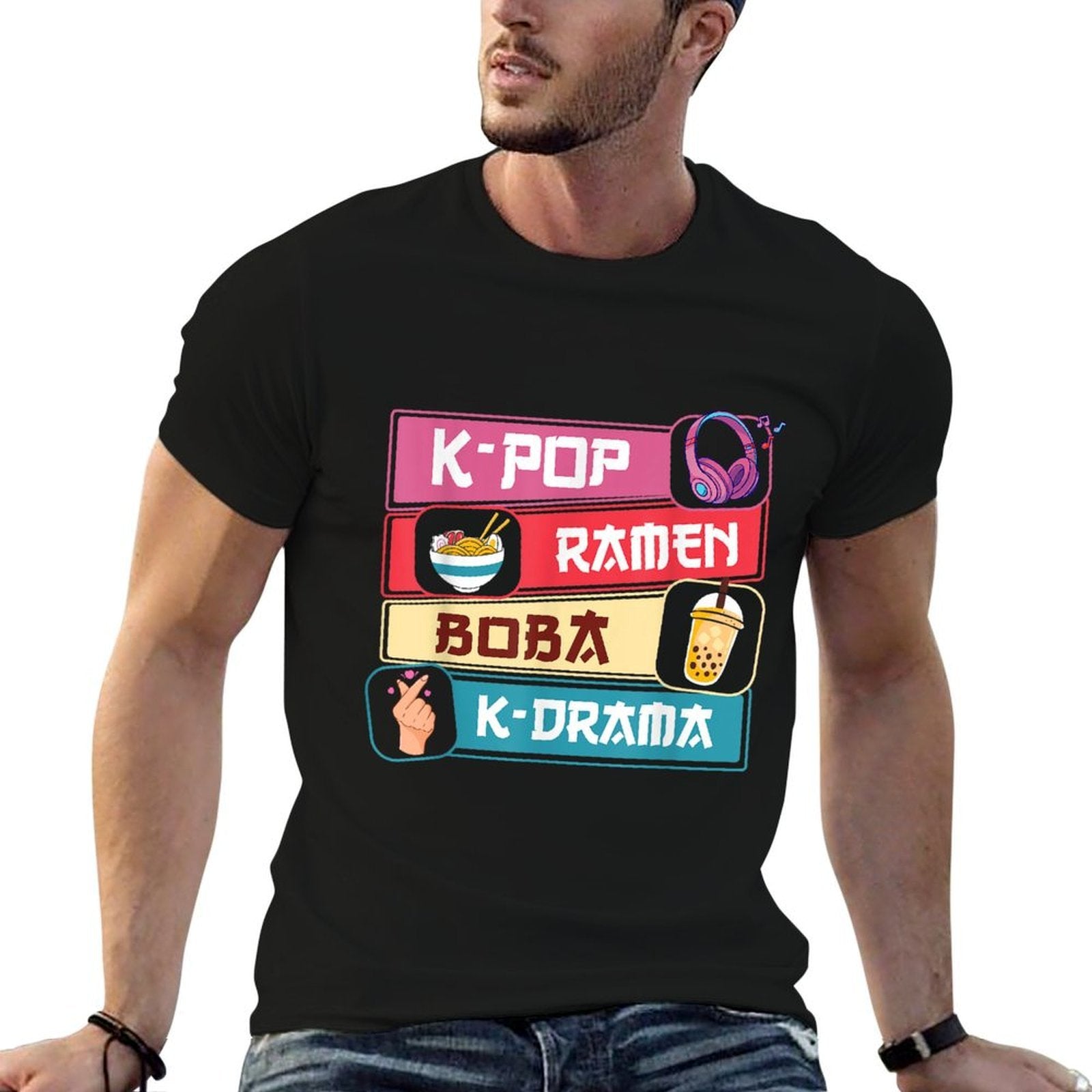 K-Pop Ramen Boba K-Drama Cute Kawaii Korean Draman Girls  Affordable Price T-Shirt