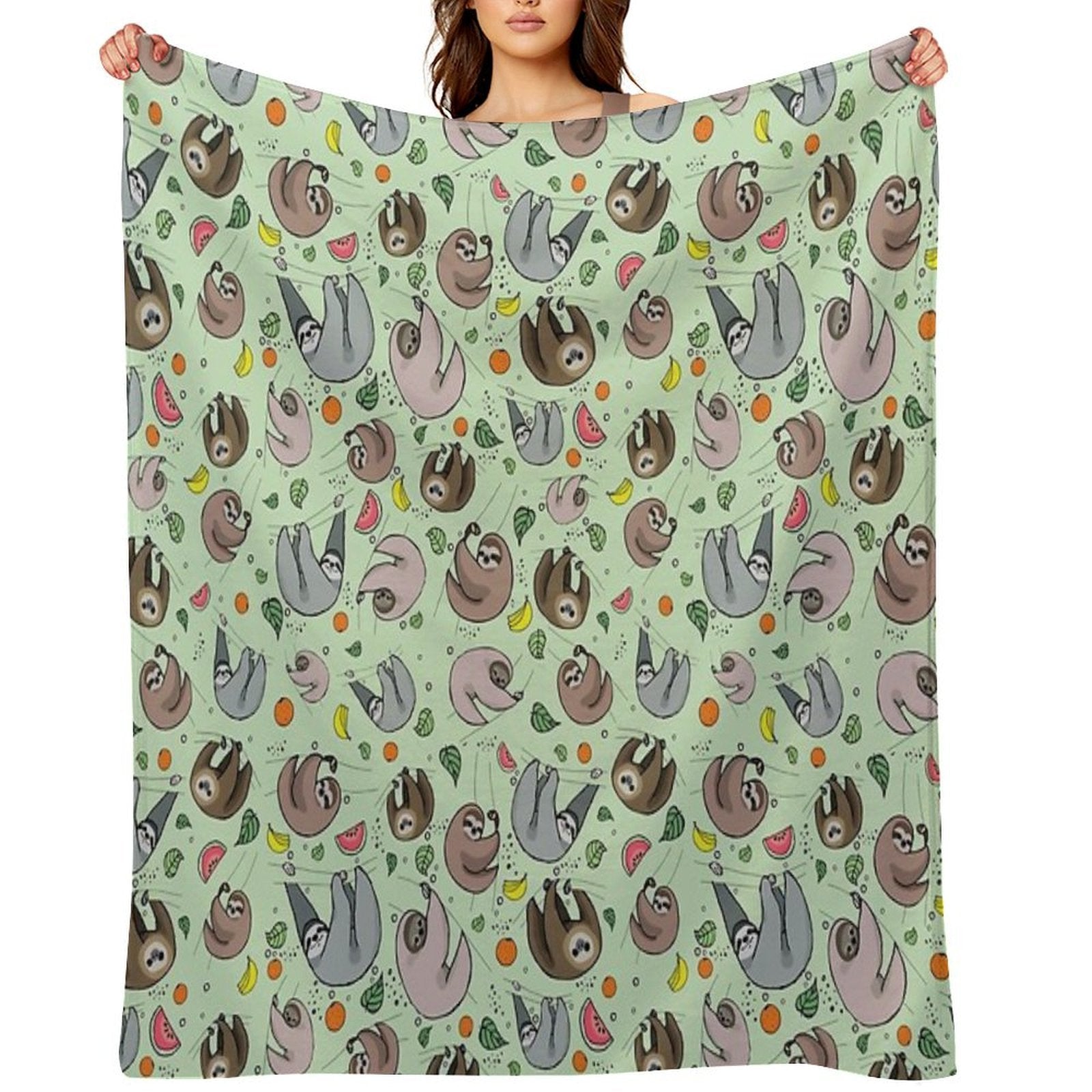 Sloths Easy Care Throw Blanket