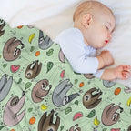 Sloths Easy Care Throw Blanket