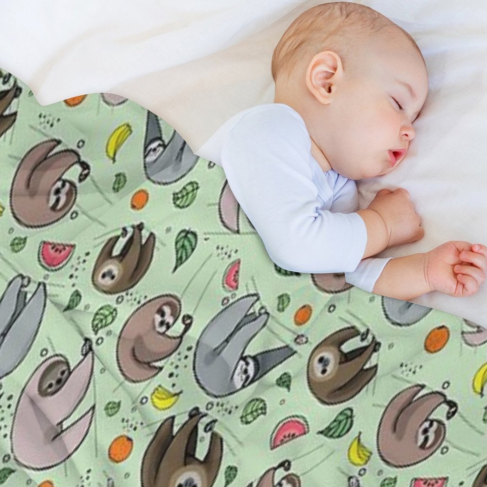 Sloths Easy Care Throw Blanket