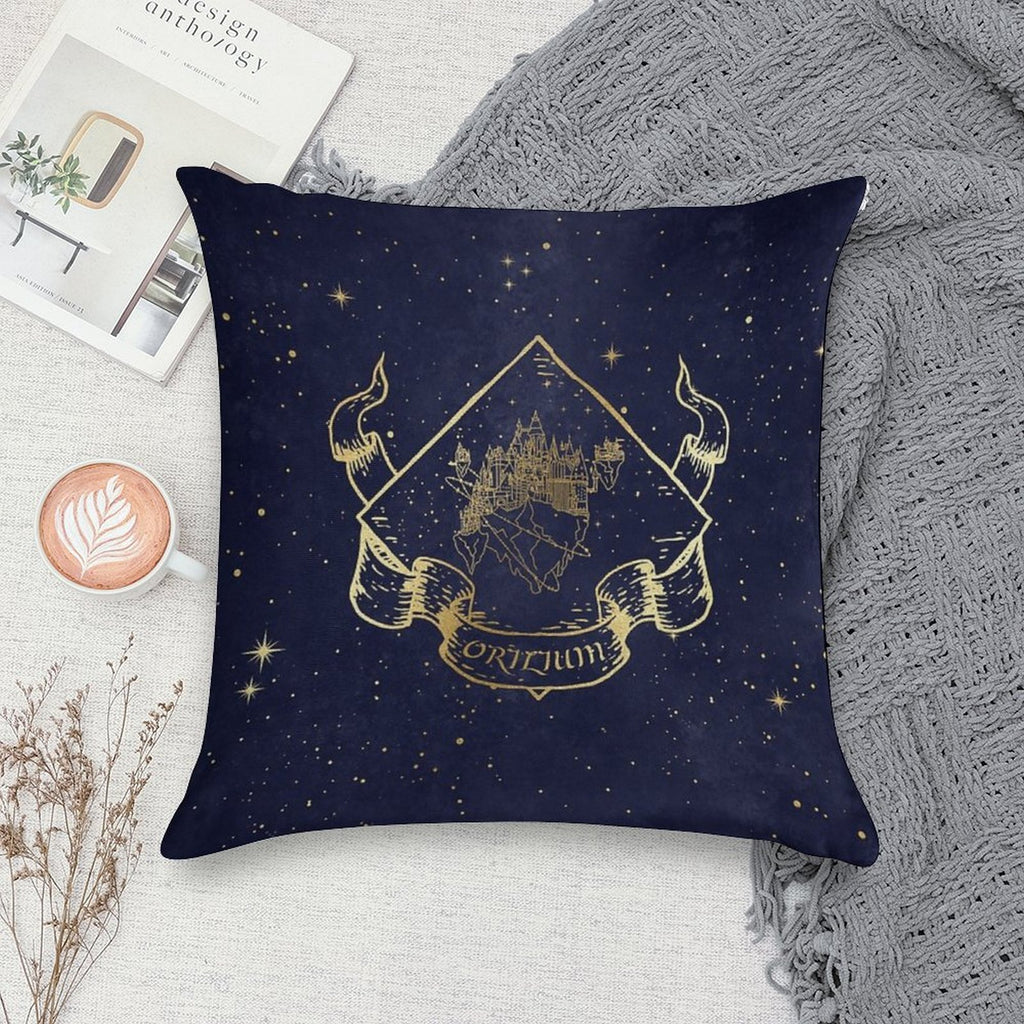 Orilium in Blue Soft Easy Maintenance Throw Pillow