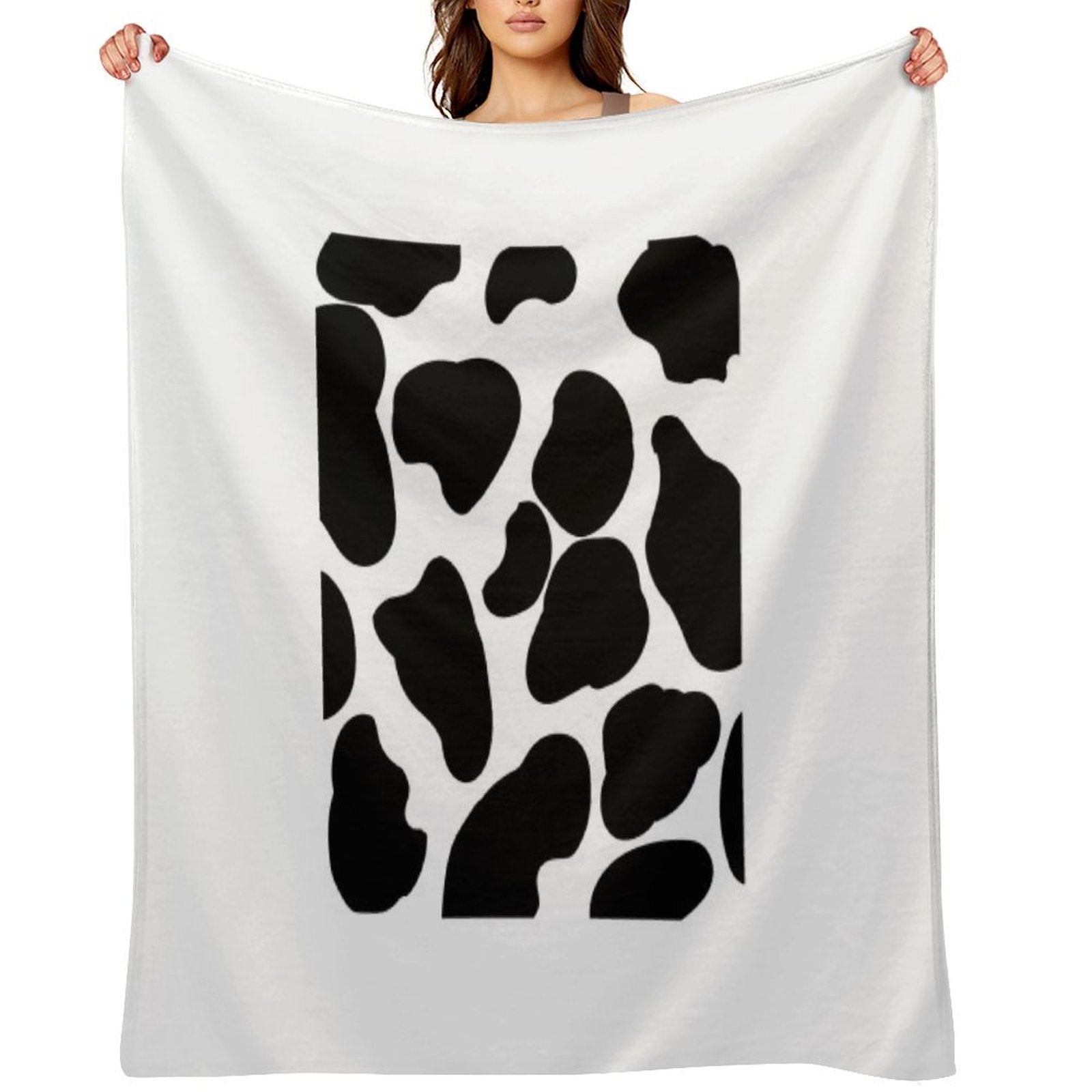 Cow Print Pattern Plush Throw Blanket