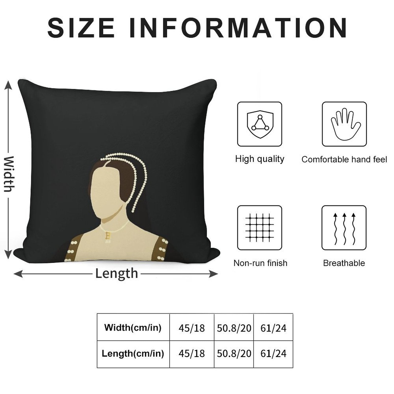 Anne Boleyn Soft Easy Maintenance Throw Pillow