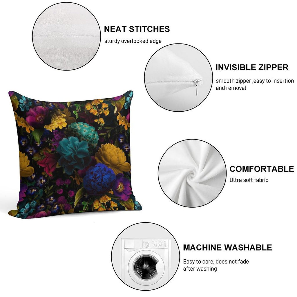 Mystical Night II Botanical Night Garden Nightgarden Soft Luxury Feel Throw Pillow