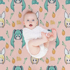 Miku And Rin Chibis Easy Care Throw Blanket