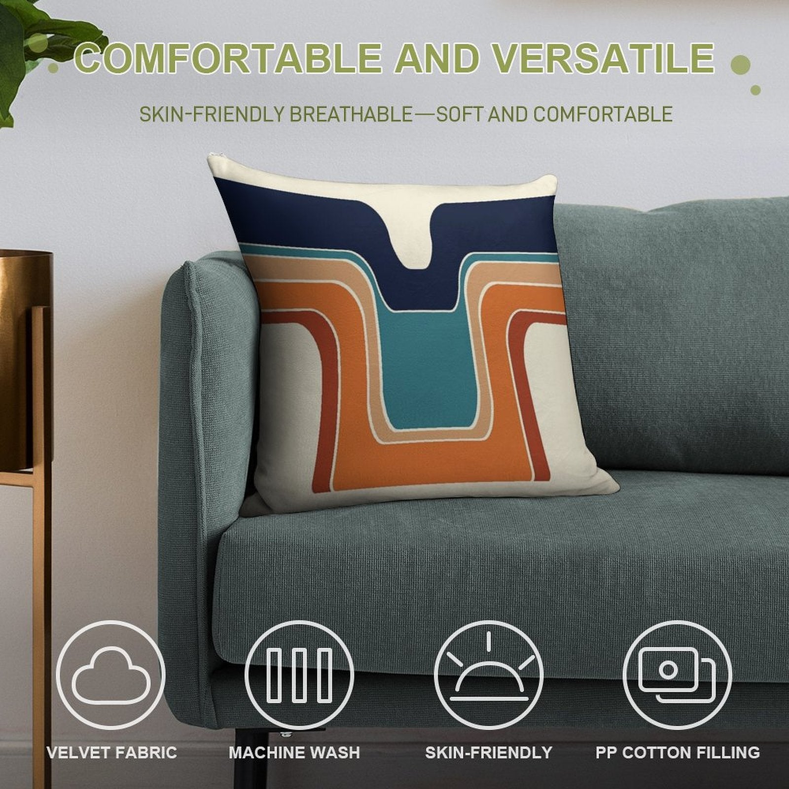 Mod Wave Space Soft Home Decor Throw Pillow