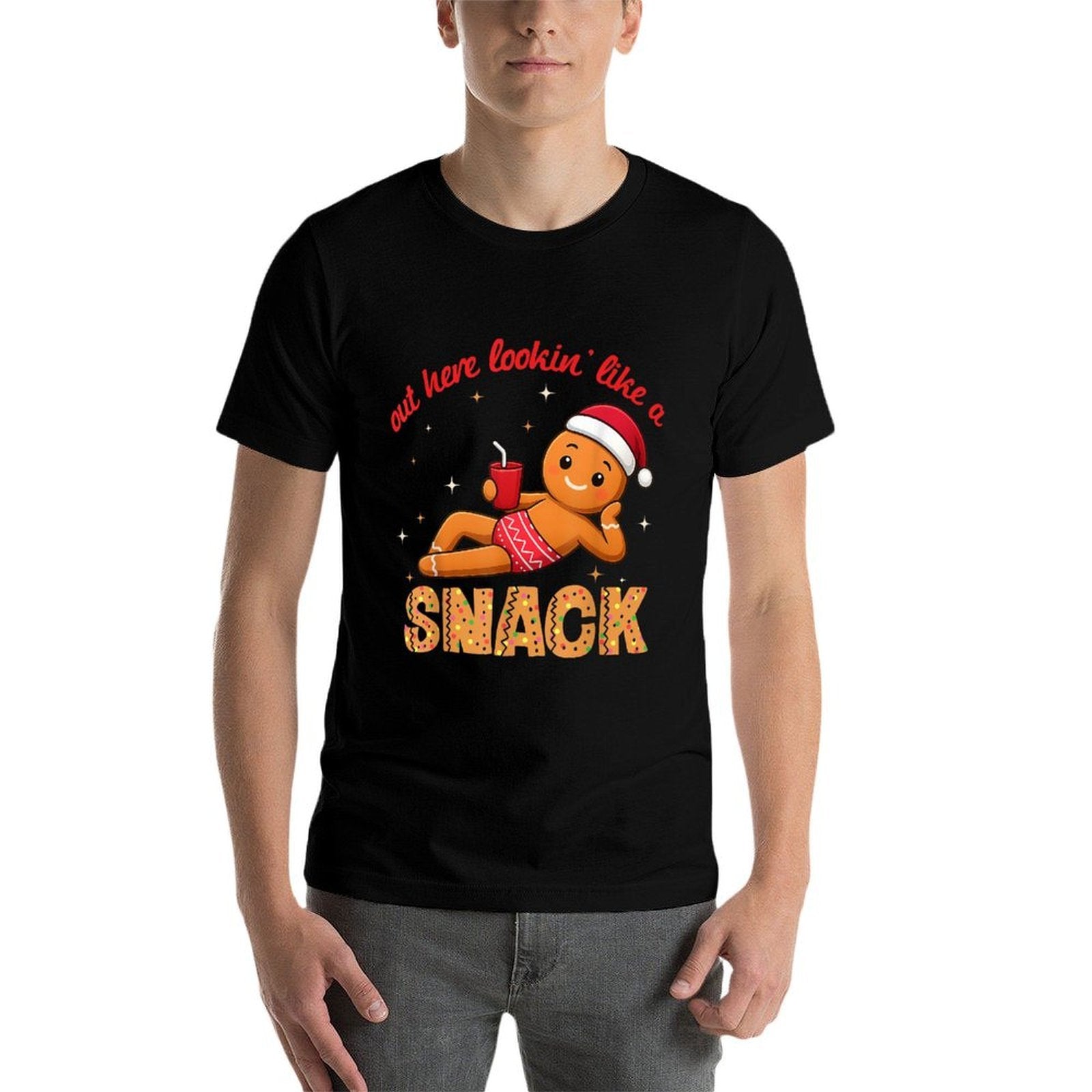 Out Here Looking Like A Snack Funny Boujee Xmas Gingerbread  Odor-resistant T-Shirt