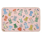Retro 1950s Swimwear And Sunglasses Pattern  Anti-Trip Bath Mat