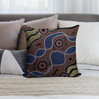 Authentic Aboriginal Art - Dots Soft Skin-Friendly Throw Pillow