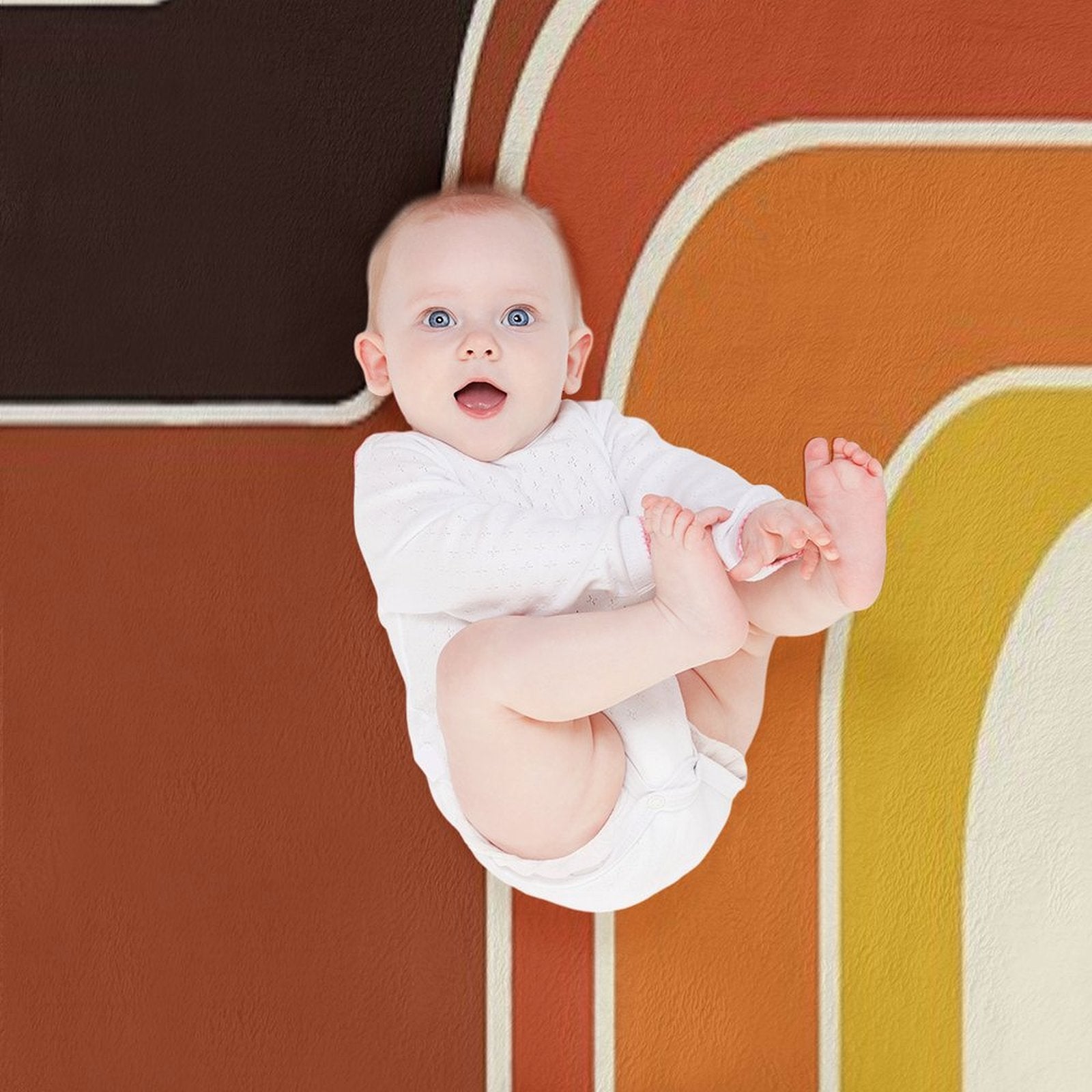 Retro Zig Zag Meets 1970s Orange Travel-friendly Throw Blanket