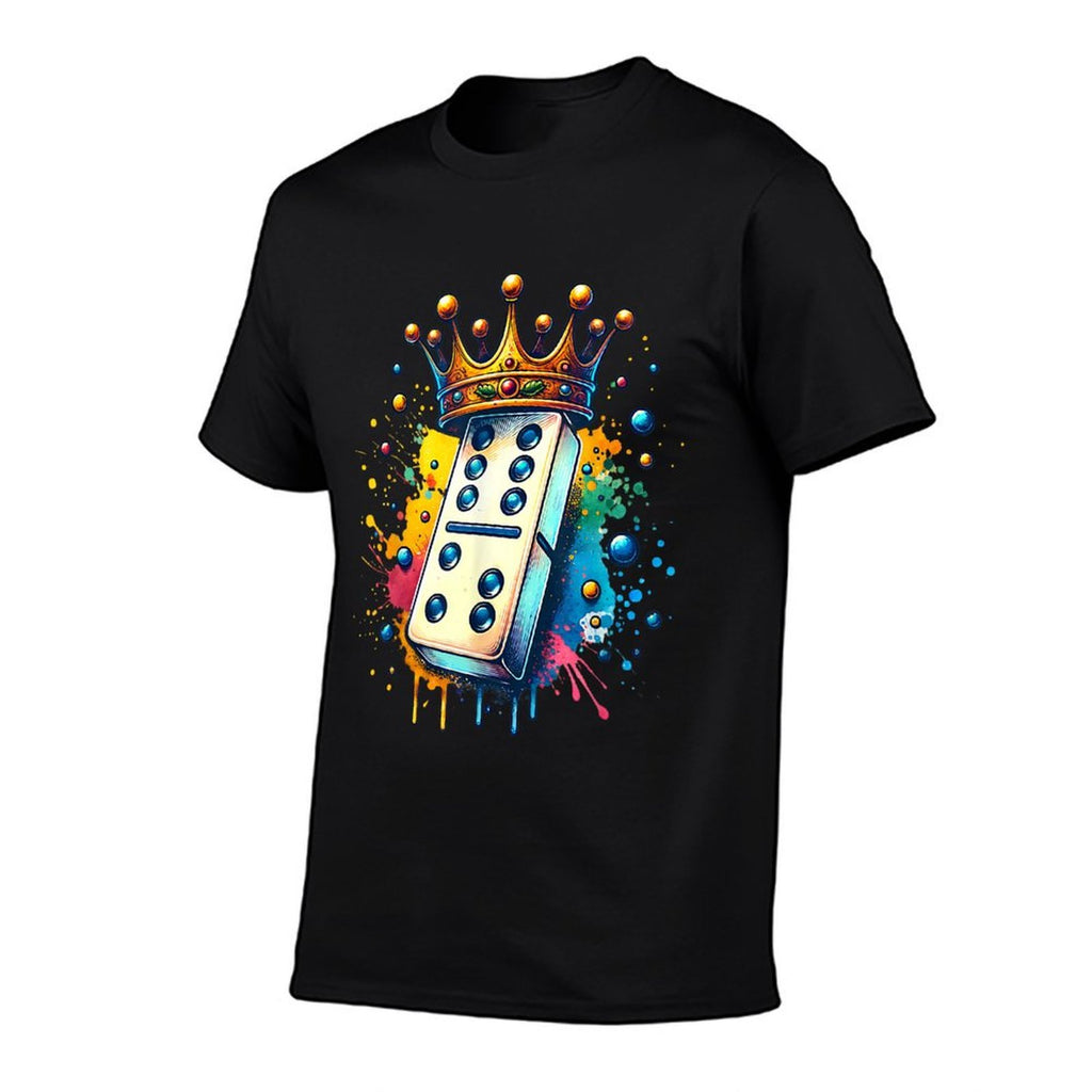 Funny Dominoes King  Board Game Domino Lover Domino Player  Summer-ready Fabric T-Shirt