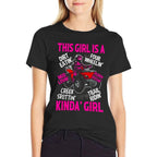 Girl Off-Road Racing Four-Wheeler 4x4 Wheel Quad Bike Racer  Graphic-printed T-Shirt