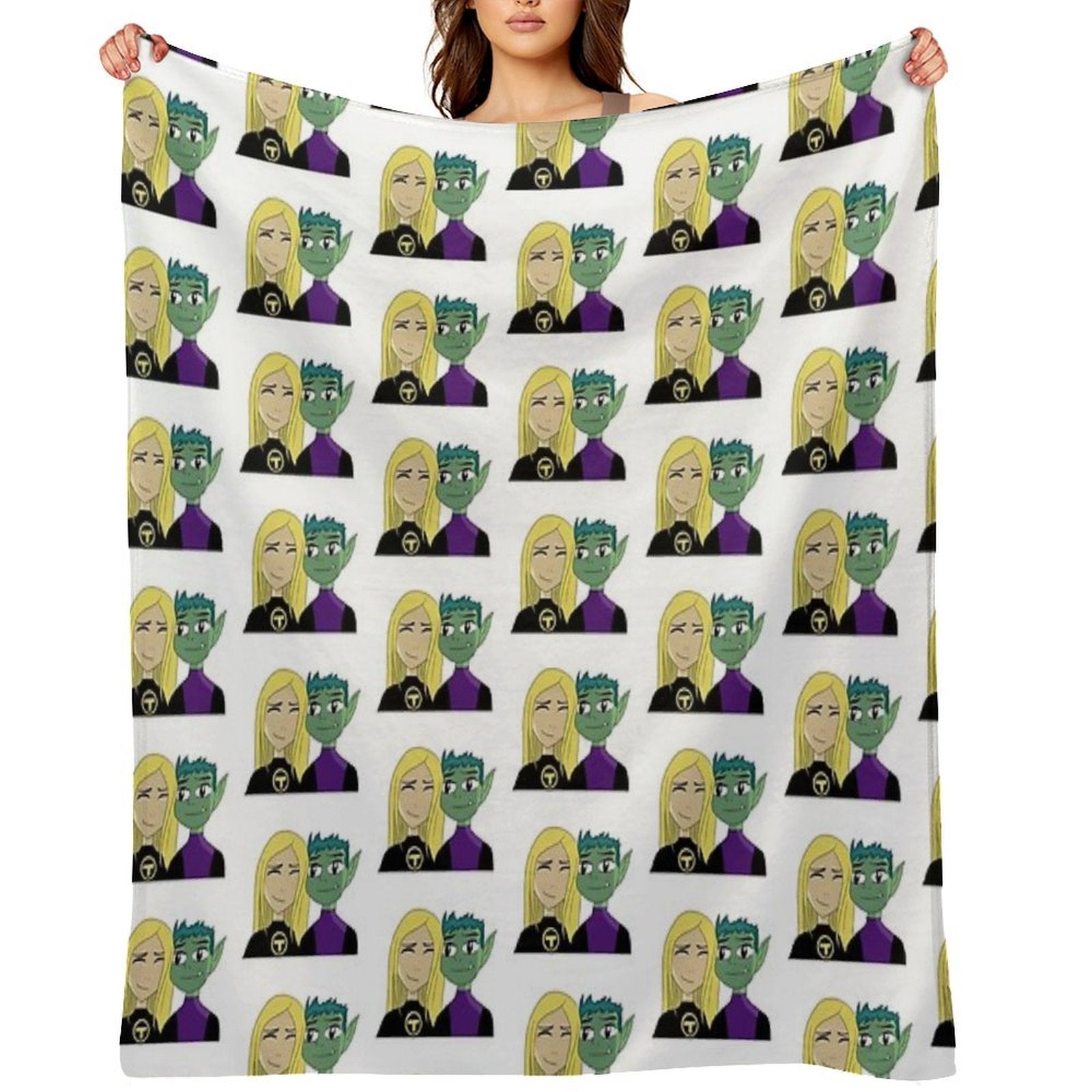 Beast Boy And Terra Easy Care Throw Blanket