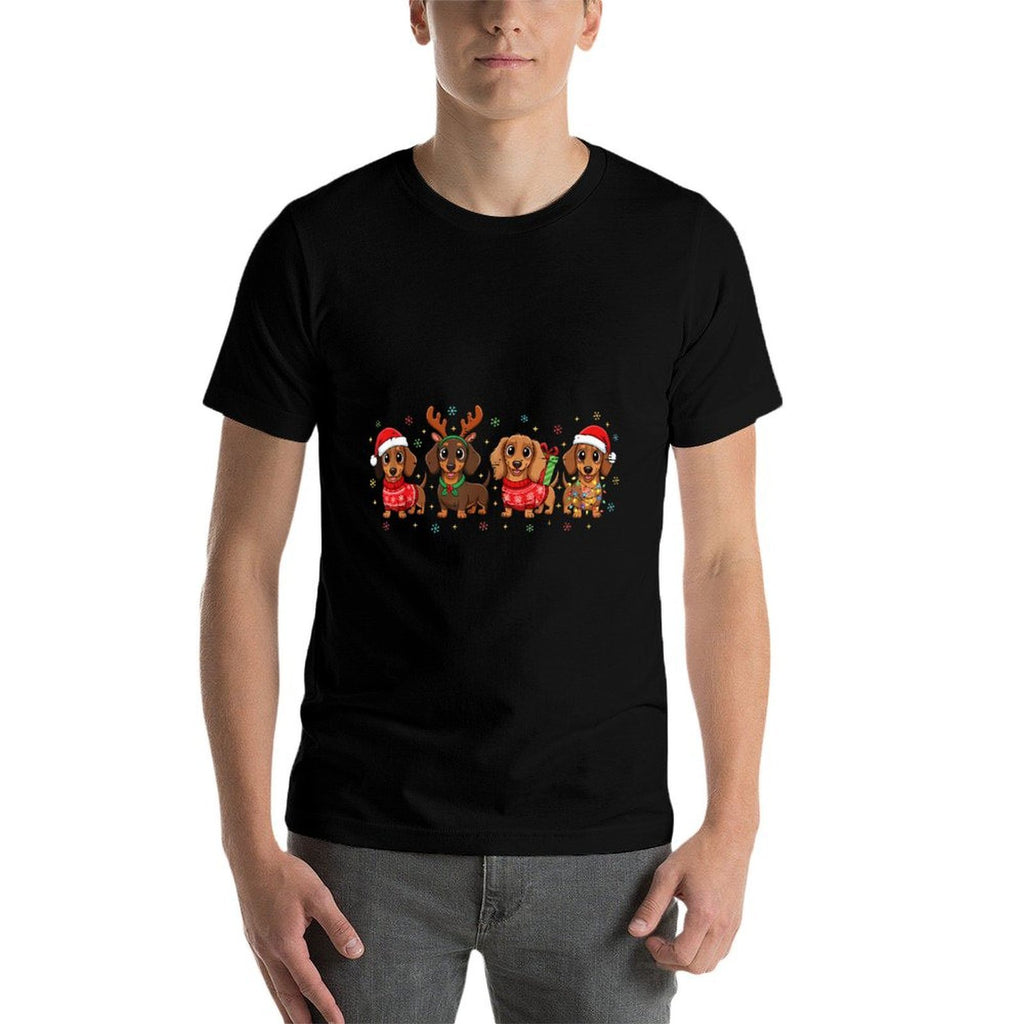Funny Christmas Dachshund Santa Weiner Dog Lover Cute Xmas  Moisture-wicking T-Shirt