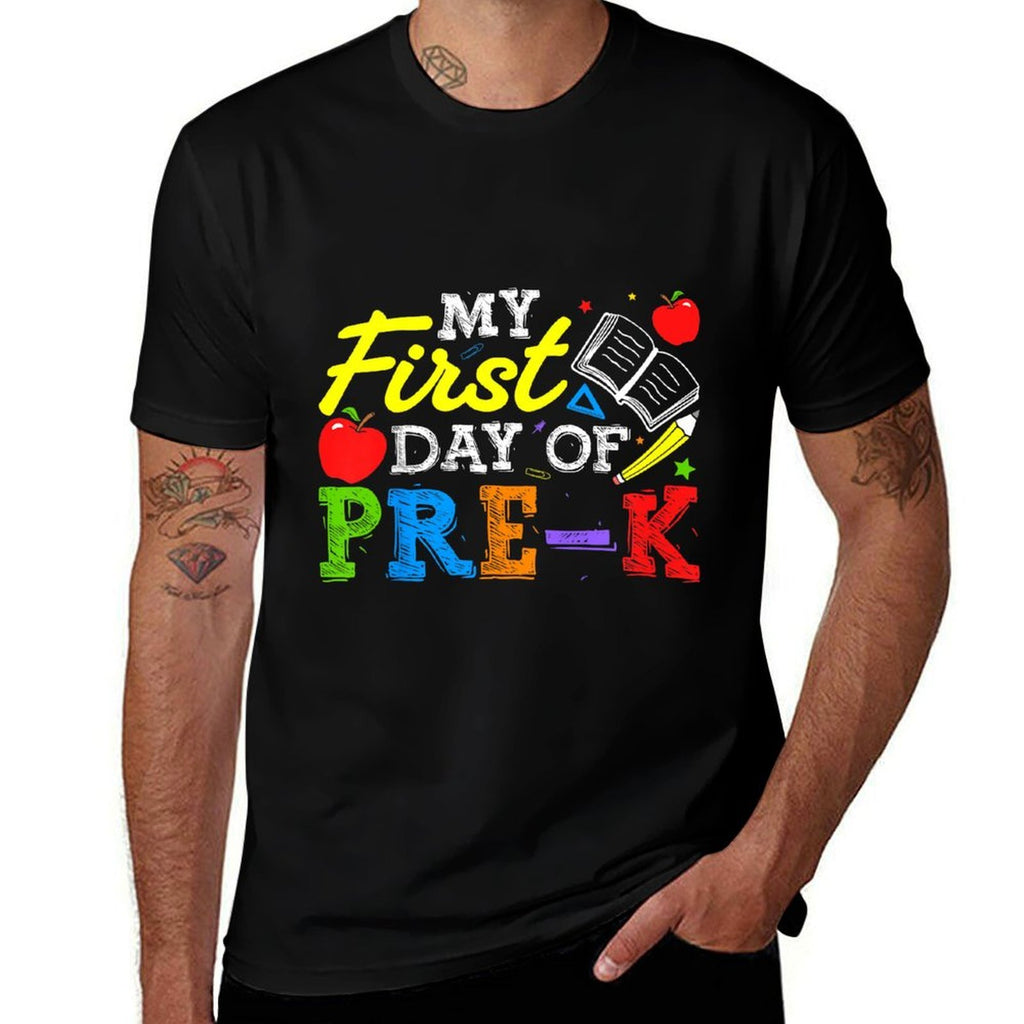 Kids First Day Of Pre-K  Fade-proof Color T-Shirt