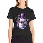 Purple Snowman Funny Cute Snowman Merry Christmas Men Women  Vintage-inspired T-Shirt