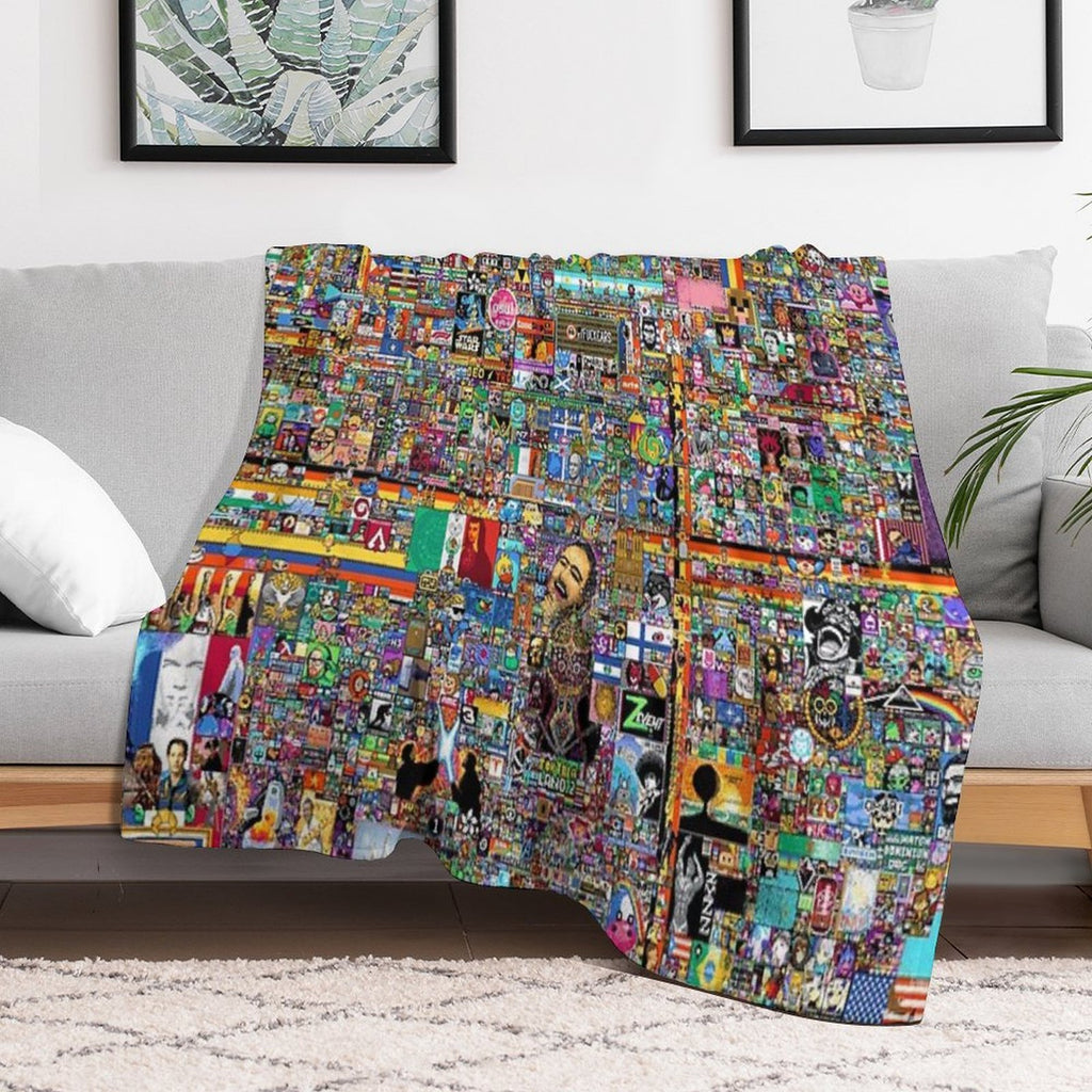 Reddit Rplace Poster Sustainable Throw Blanket