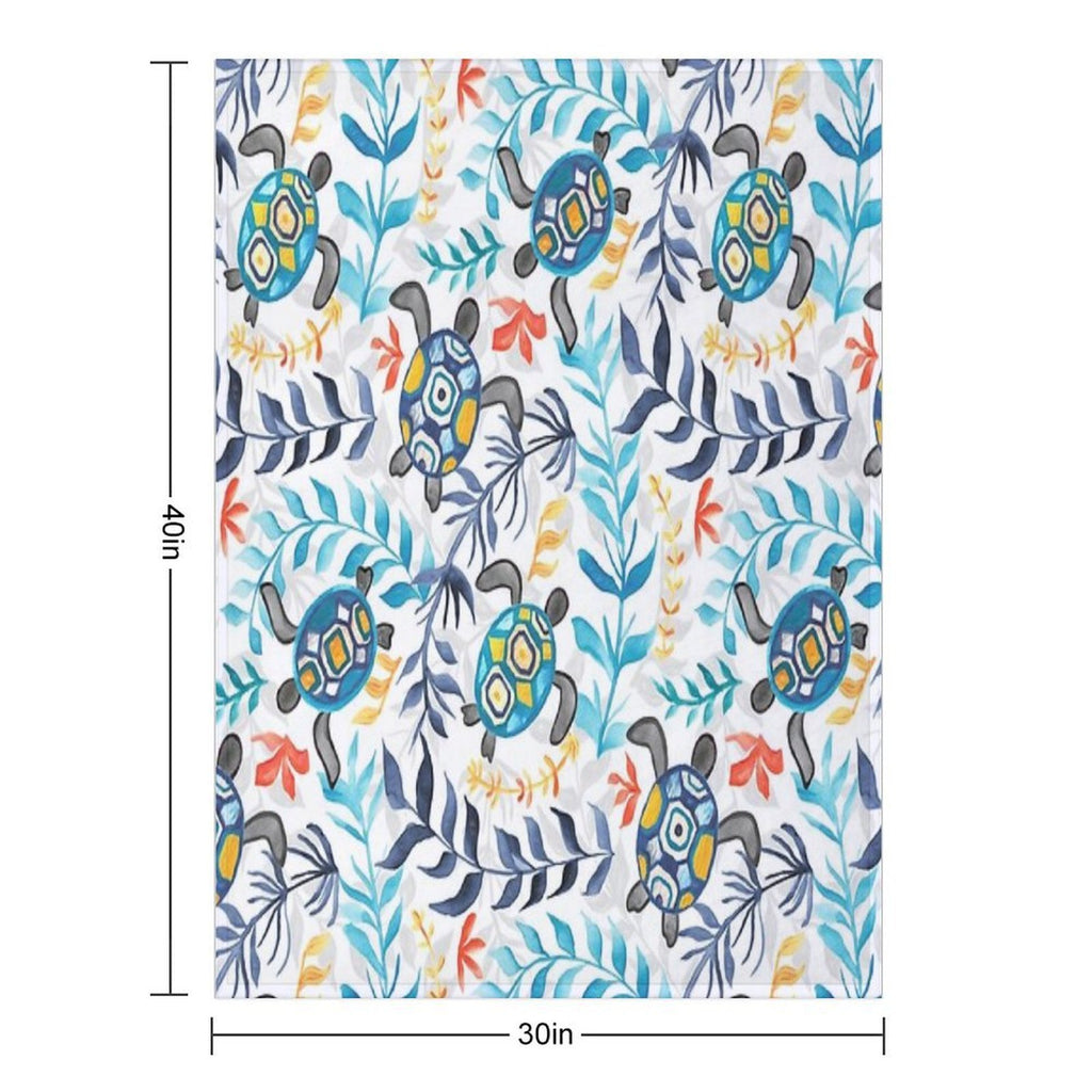 Gouache Sea Turtle Serenity Durable Throw Blanket
