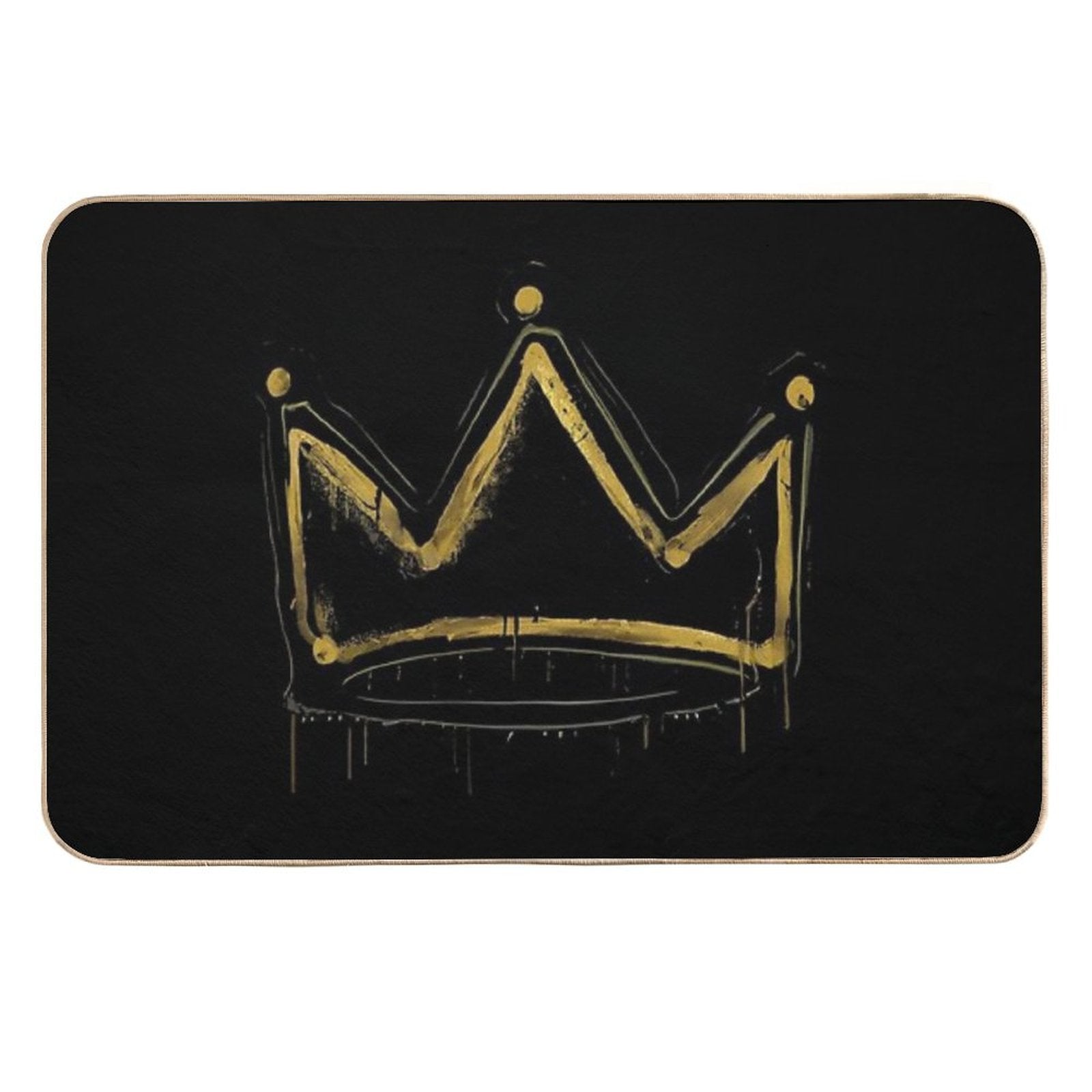 Gold Crown Graffiti  Urban Street Art Spray Paint Design  Eco-Friendly Bath Mat