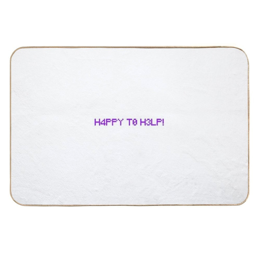 Happy to Help Helper_Pop Text  Slip-Resistant Bath Mat