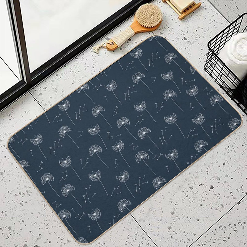 Floral Pattern of Dandelions  Odorless Bath Mat