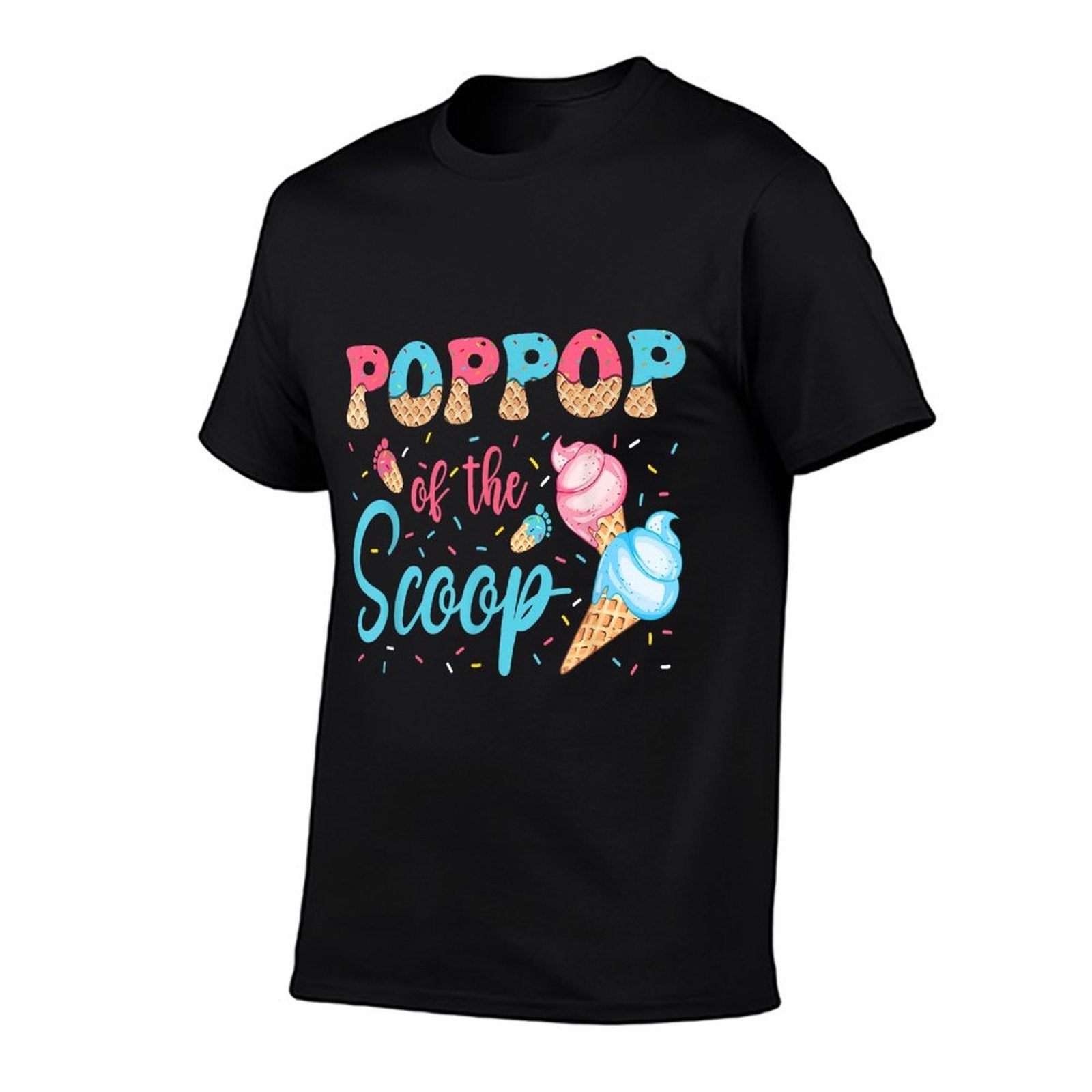 PopPop Of The Scoop Ice Cream Gender Reveal Baby Shower  Oversized Silhouette T-Shirt