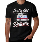 Just A Girl Who Delivers - Funny Postwoman Mail Truck Driver  Slim-fit Cut T-Shirt