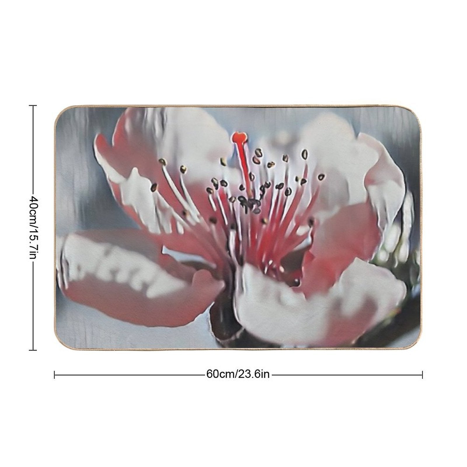 7 Reasons to Love This Vibrant Pink Cherry Blossom with Red Center & Green Leaves  Dirt-Trapping Bath Mat
