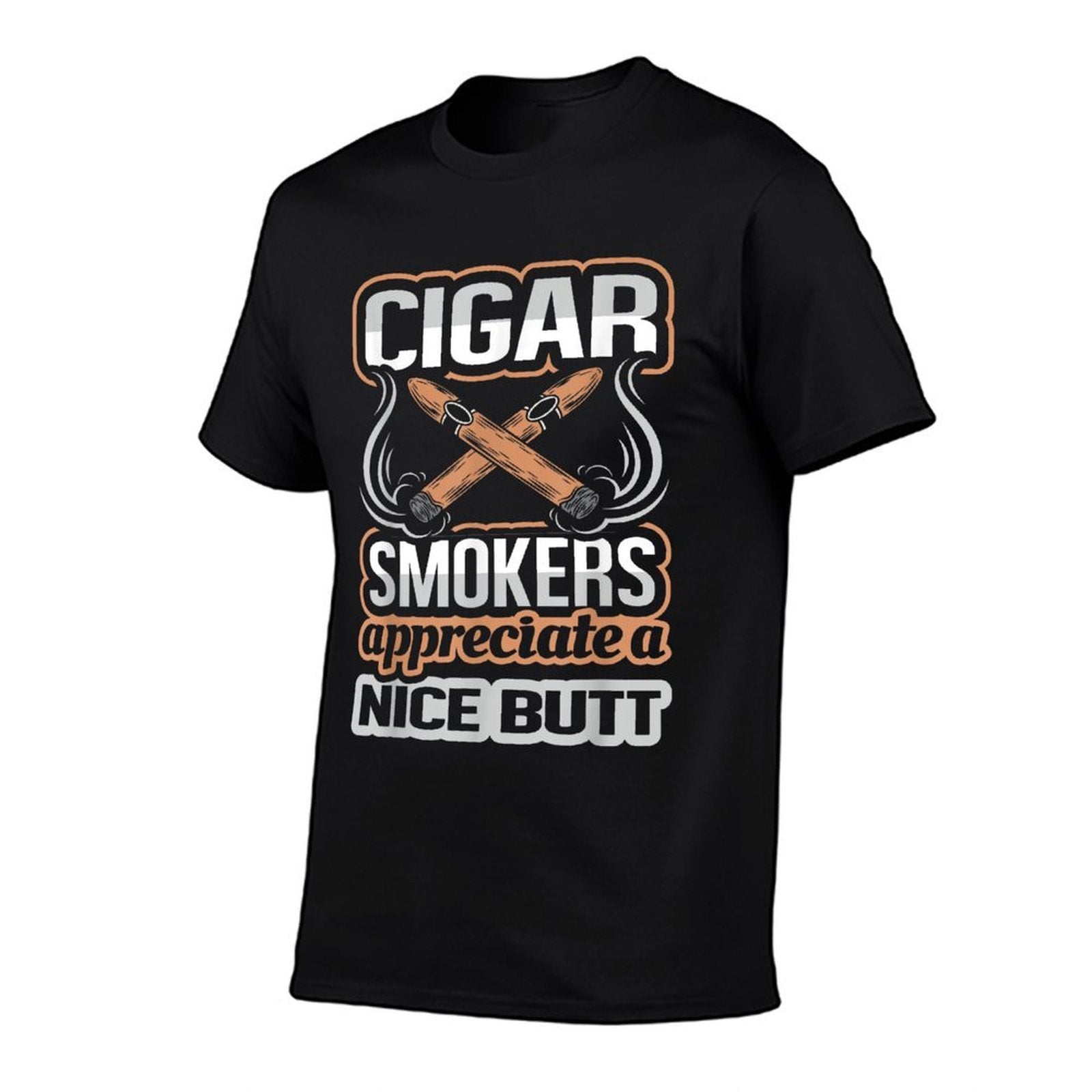 Cigar Smokers Appreciate A Nice Butt Funny Cigar T  Ribbed Collar T-Shirt