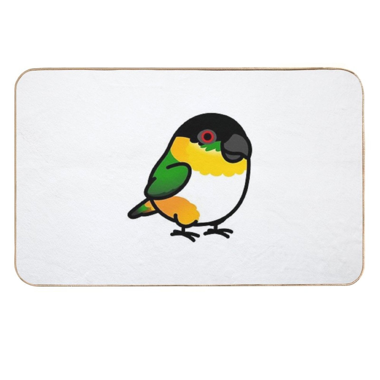 Chubby Black Headed Caique  Slip-Resistant Bath Mat