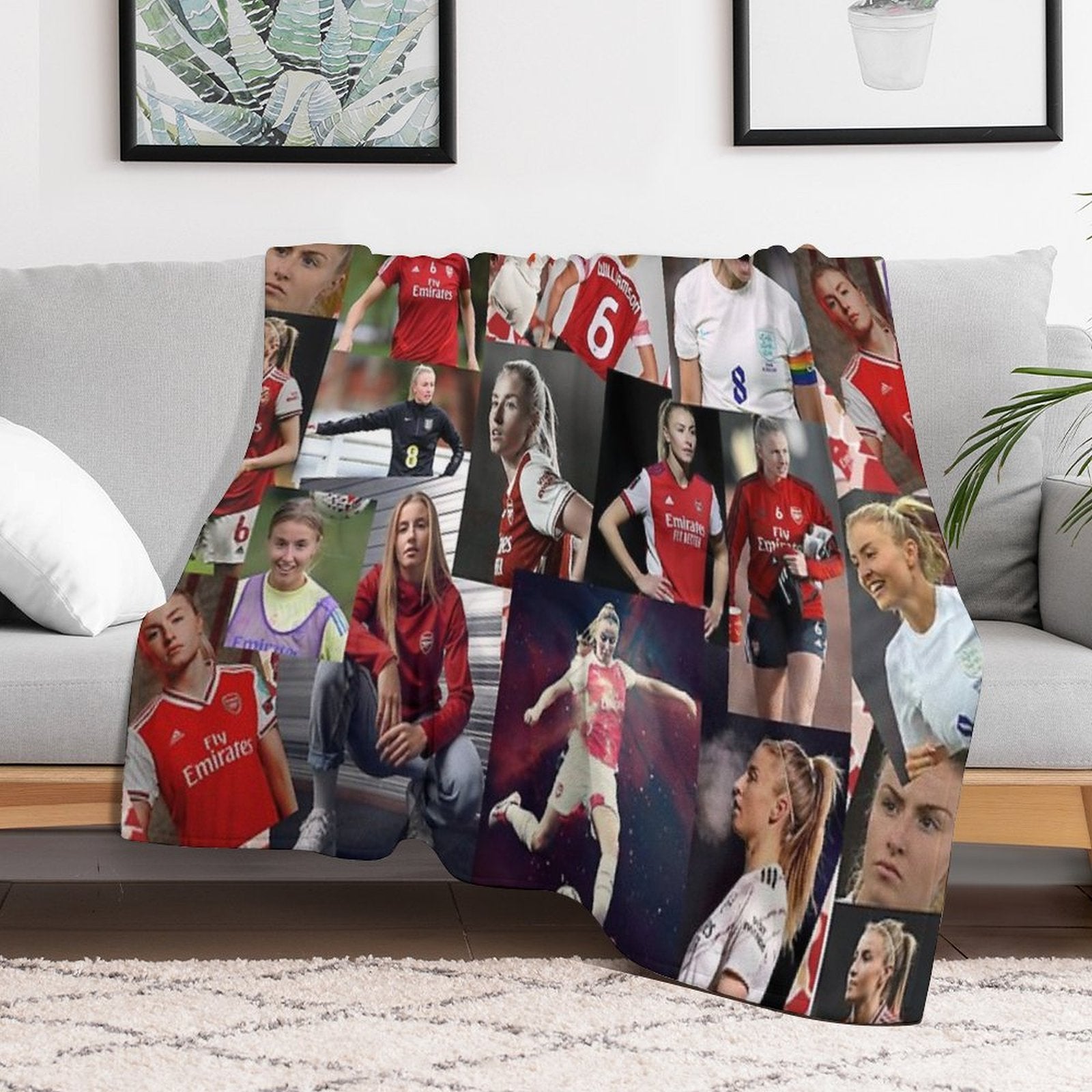 Leah Williamson Beautiful Aesthetic Collage Art Velvety-soft Throw Blanket