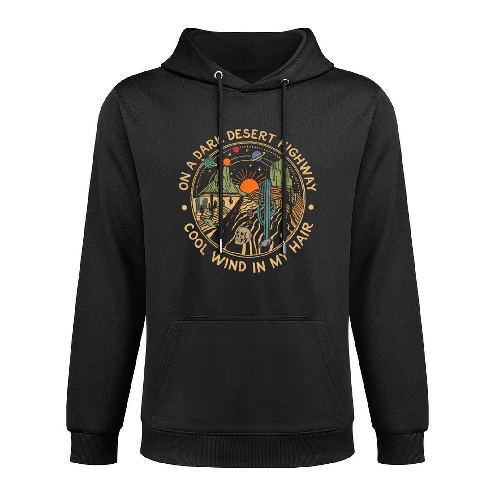 Funny On Dark Cactus Deserts Highway Cool Wind in My Hair Unisex Design Hoodie