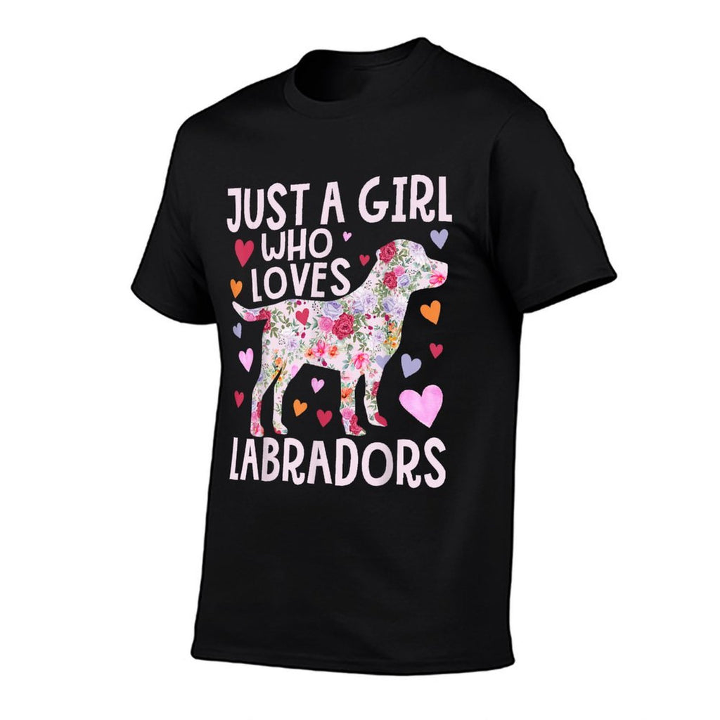 Labrador Just A Girl Who Loves Labradors Dog Flower Floral  Odor-resistant T-Shirt