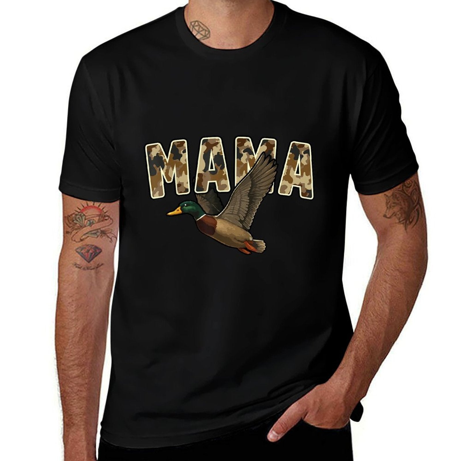Camouflage Vintage Mallard Duck Retro Camo Hunting Mama Comfortable T-Shirt