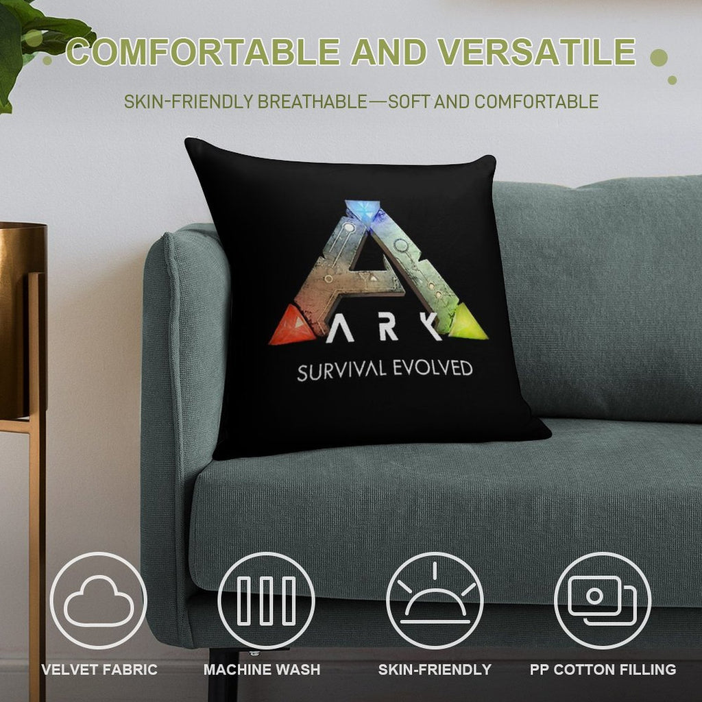 Ark Survival Evolved ( Black ) Soft Hidden Zipper Throw Pillow