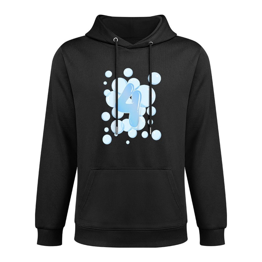Kids 4th Birthday Bubble Themed Birthday Party Cotton-Polyester Blend Hoodie