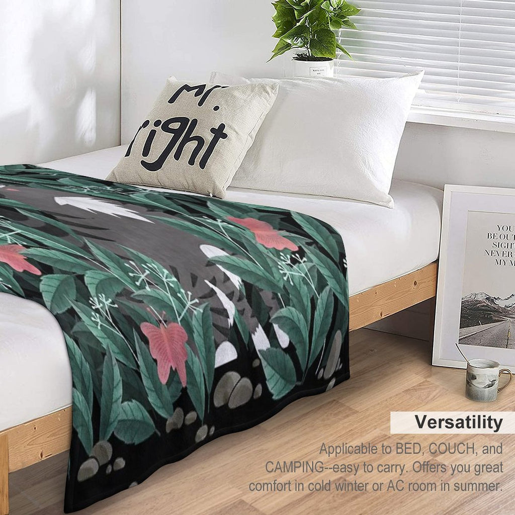 Butterfly Garden (Tabby Cat Version) Durable Throw Blanket