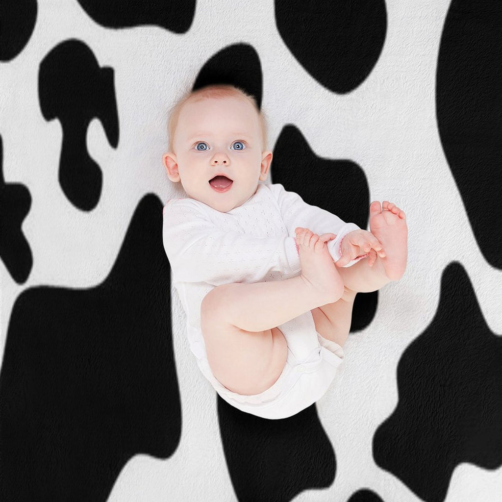 Cow Print Designer Face Mask Reusable & Washable, Designer Inspired, Black, White,Festival Comfort Throw Blanket