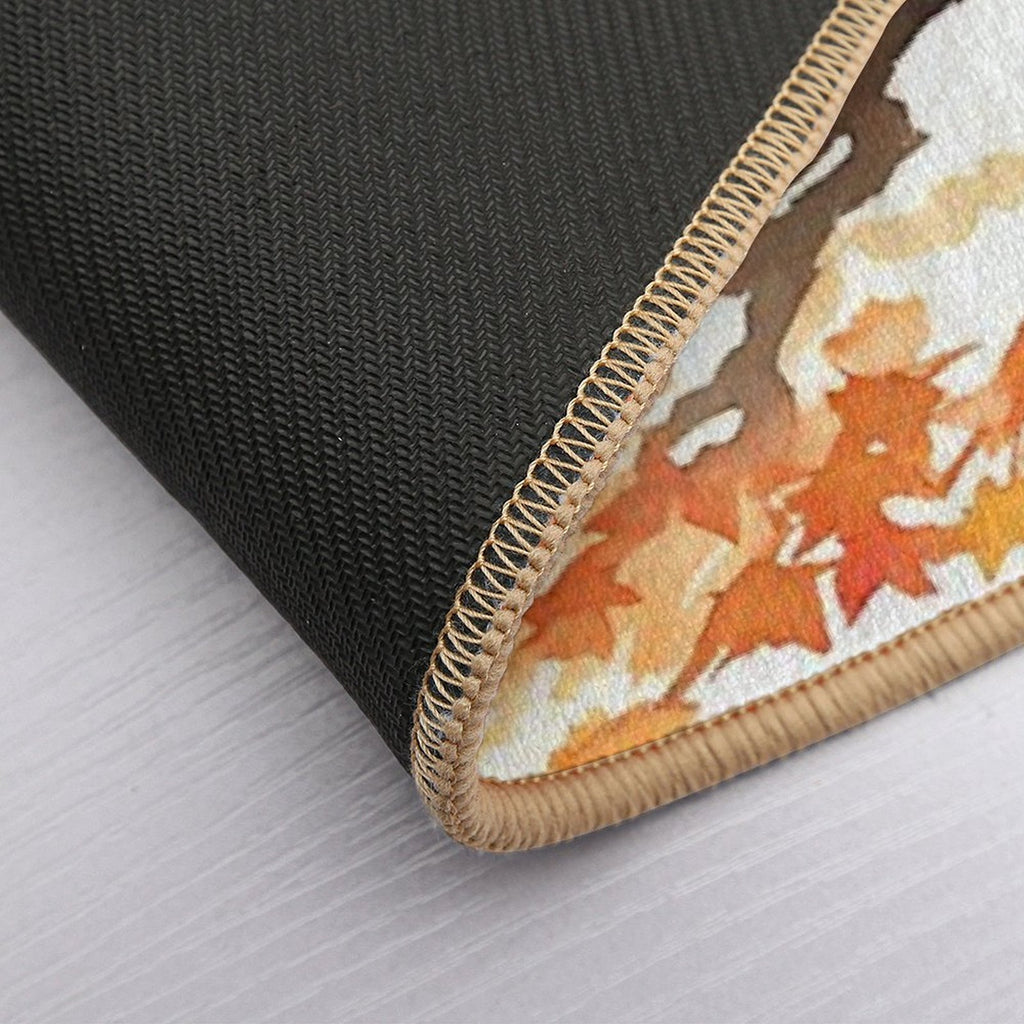 Watercolour Autumn Branches And Leaves  Anti-Trip Bath Mat