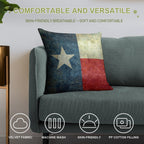 Texas Flag Soft Fade-Resistant Throw Pillow