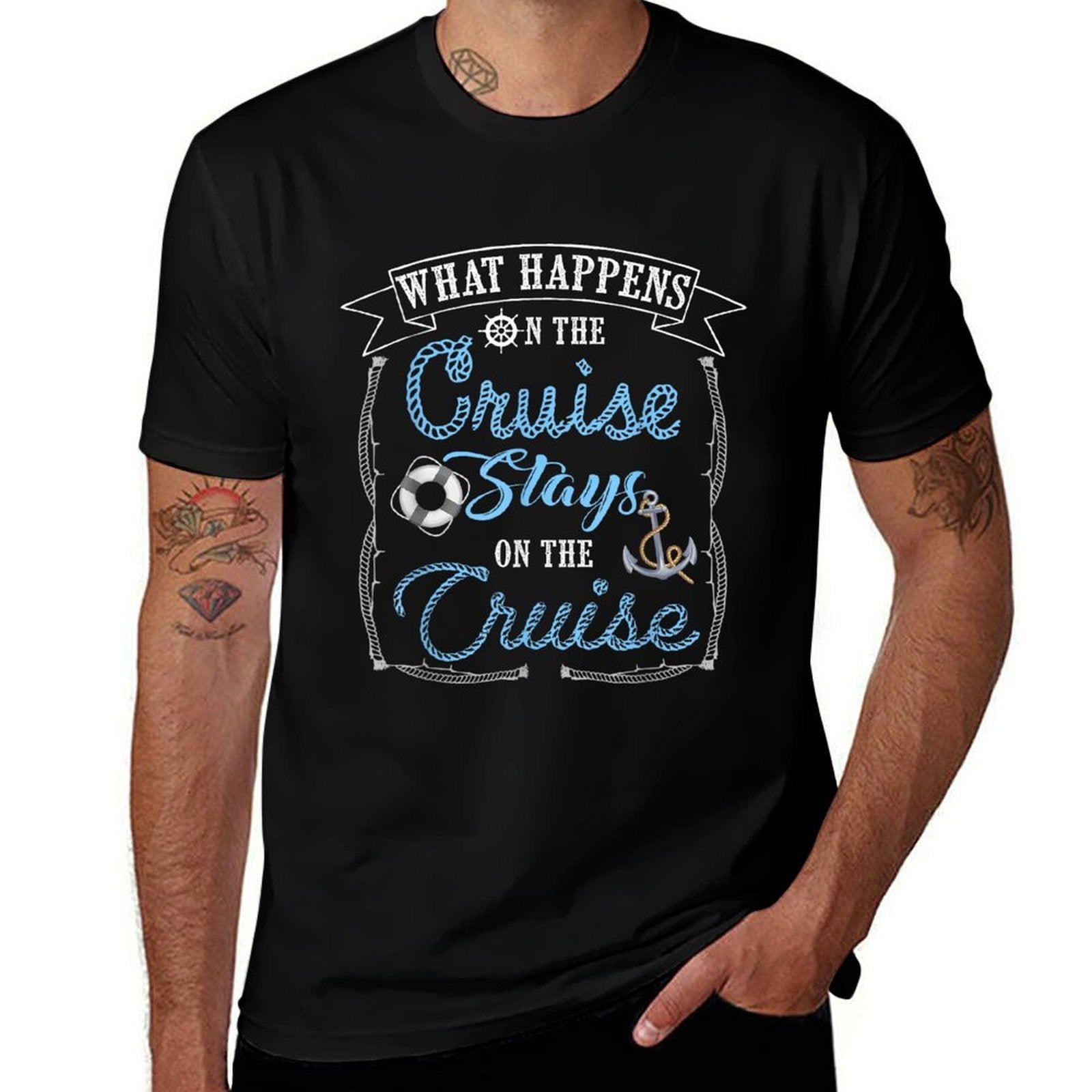 Funny Cruise Ship Vacation - What Happens Stays  Lightweight T-Shirt