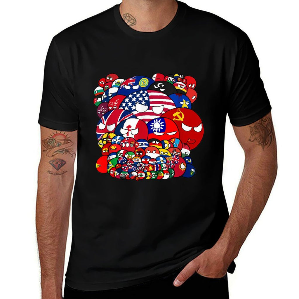 Countryballs World War Funny  Graphic-printed T-Shirt