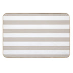 Pastel Pink And White Horizontal Stripe Pattern Pairs 2022 Trending Color - Hue - Shade Pantone Perfectly Pale 13-0003  Multi-Purpose Bath Mat