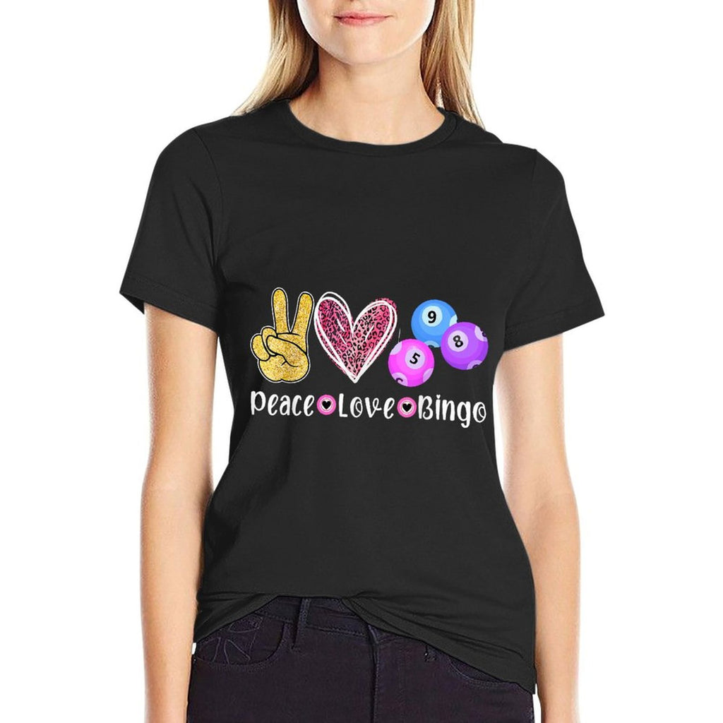 Peace Love Bingo Funny Bingo Lover  Slim-fit Cut T-Shirt