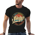 Mens PAPA Like A Grandpa Only Cooler Funny Dad Papa Grandfather  Rolled Sleeves T-Shirt