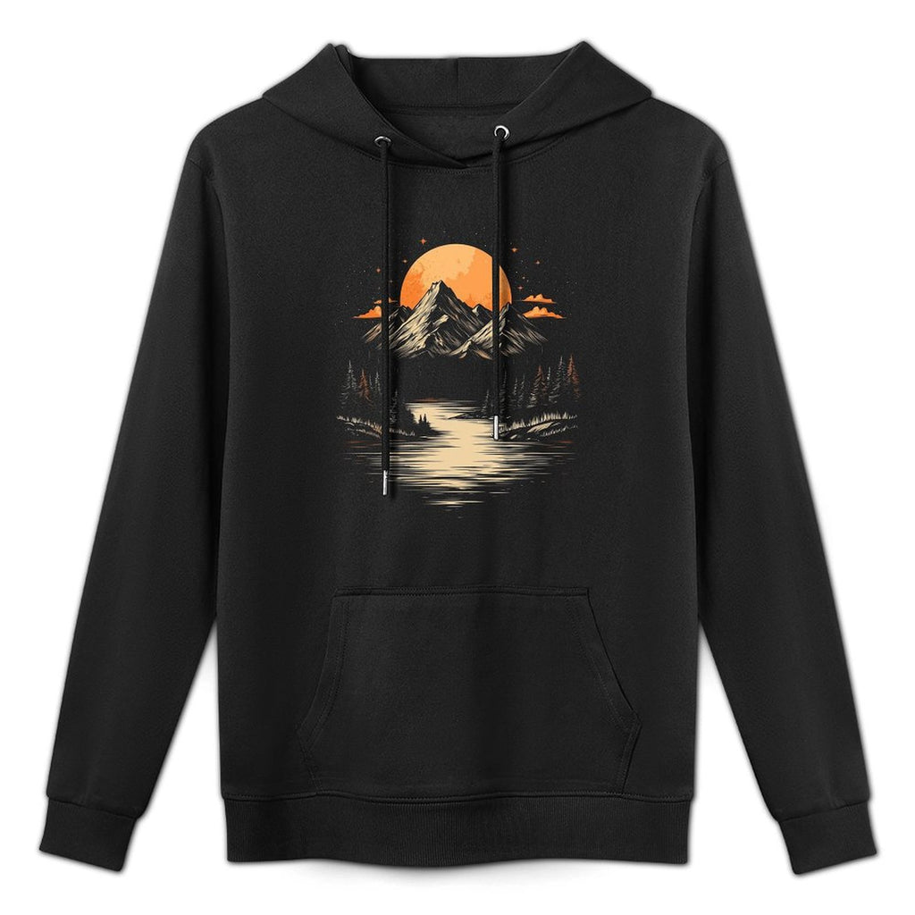 Minimalist Mountain Landscape Shape Retention Hoodie