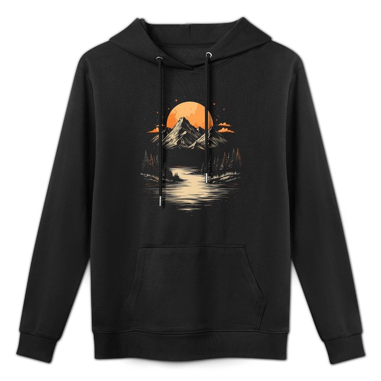 Minimalist Mountain Landscape Shape Retention Hoodie